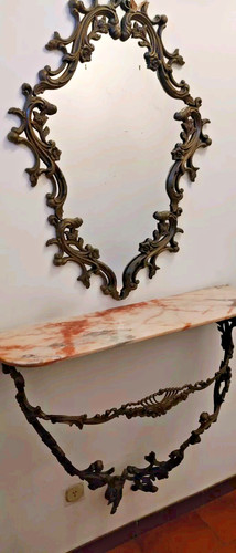 Console antiquariato ottone - console, in