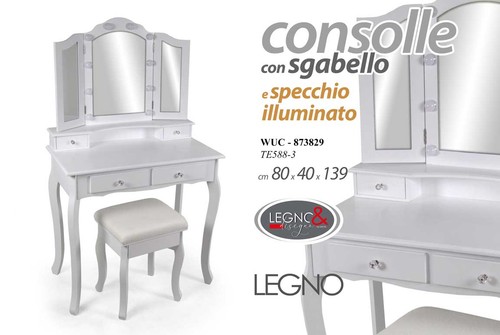 Consolle specchio luci con - consolle,