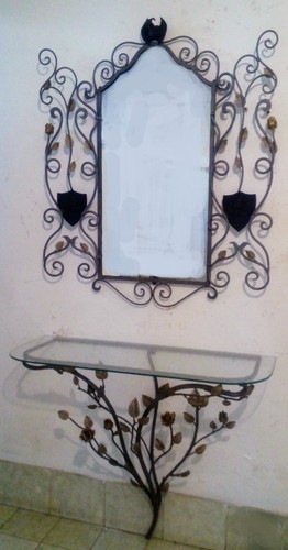 Consolle con specchio ferro - con,
