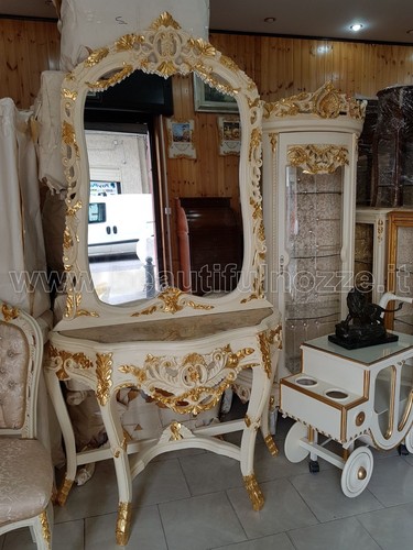 Consolle con specchio - con, legno