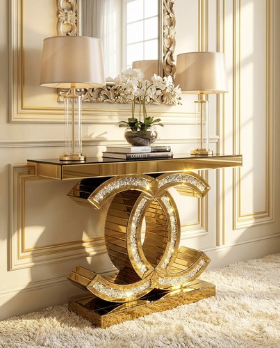 Consolle oro specchiata - oro, con